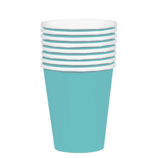 robin's egg blue paper cups, disposable paper cups, party cups 354ml, birthday paper cups, baby shower cups, disposable cups for events, elegant paper cups, 20 pack paper cups, easy clean-up paper cups, robin's egg blue party supplies