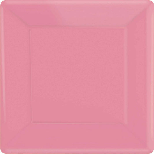 New pink square paper plates, 17cm, 23cm, 26cm plates, pink party plates, square paper plates for events, Amscan new pink plates, pink disposable plates, new pink paper plates for parties, small medium large square plates, party plates for dessert, main meals, and full meals, 20 pack paper plates, new pink dinnerware, new pink birthday plates, disposable tableware, new pink party supplies, elegant square plates, dinner party plates, party tableware, new pink paper plates 17cm 23cm 26cm, soft pink plates for