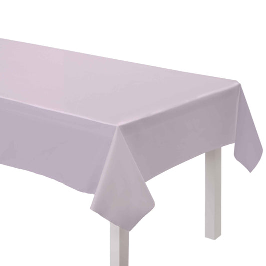 Pastel lilac paper tablecover, Amscan paper tablecover, lilac disposable tablecloth, pastel party tablecover, 137cm x 274cm tablecover, paper tablecover for birthdays, baby showers, bridal showers, lilac party supplies, event table decoration.