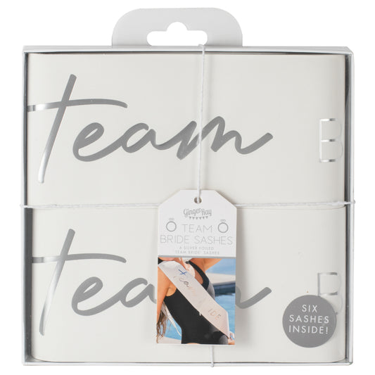 team bride silver sashes, hen party sashes Australia, bridesmaid sashes for hen night, silver team bride pack, party sashes for bridal crew, elegant team bride sash, hen night accessories pack, team bride sashes with ribbon, silver bridesmaid sash set, 6 pack hen party sashes, bridal party outfit sashes, adjustable team bride sashes, stylish hen decorations, team bride photo props, bridesmaid party supplies, team bride gifts, silver hen night sashes, chic team bride wear, one size fits all sashes, DIY hen p