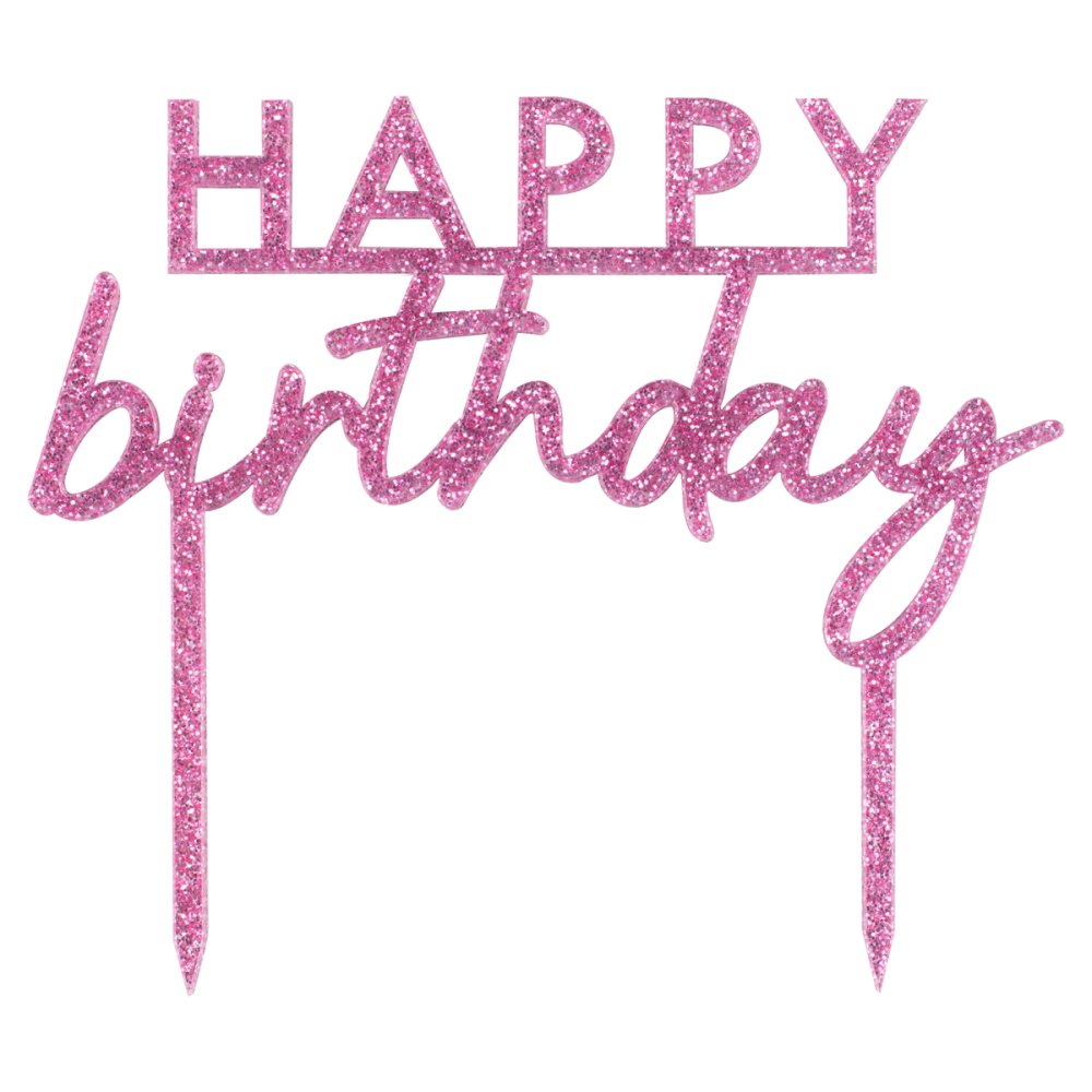 Ginger Ray Pamper Party Cake Topper, pink glitter cake topper, birthday cake decorations, acrylic happy birthday topper, pamper party cake decor, multicoloured cake toppers, cake decorating supplies, birthday dessert table decorations, acrylic cake toppers for girls, party cake accessories, Ginger Ray cake toppers, birthday party decorations, glam cake toppers, pink glitter party supplies.