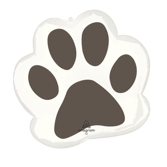 Paw print foil balloon, 58cm x 55cm party balloon, self-sealing foil balloon, pet-themed party decoration, kids' party supplies, dog birthday balloon, cat party balloon, helium balloon, reusable foil balloon, Brisbane party decor, Queensland event supplies, animal-themed balloon, room decoration balloon, large foil balloon, paw print party supplies, balloon bouquet decoration, birthday party balloons, pet celebration decor, single foil balloon, helium balloon for kids' parties.