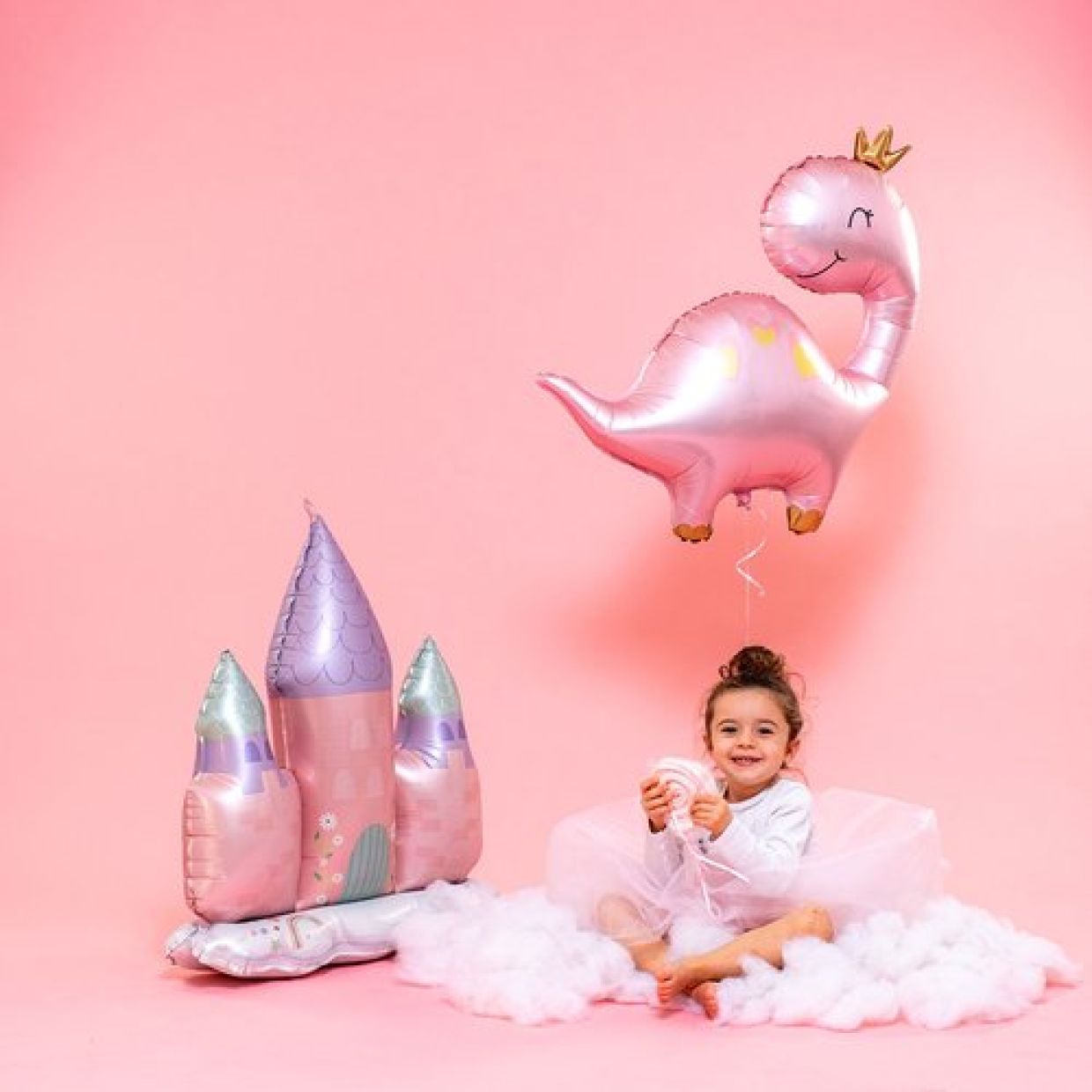 Grabo Standups Foil Shape Magical Castle, 76cm foil castle, fairytale party decoration, princess party decor, castle-shaped balloon, magical theme party supplies, reusable party prop, air or helium foil balloon, party backdrop decoration, Grabo castle balloon, kids party supplies.