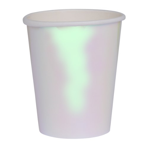 iridescent paper cups, Five Star cups, 260ML paper cups, party cups 20 pack, iridescent disposable cups, event drinkware, wedding paper cups, shiny party cups, 20-pack iridescent cups, stylish disposable cups, cold drink paper cups, iridescent event tableware, pastel shimmer paper cups, 260ML party cups.