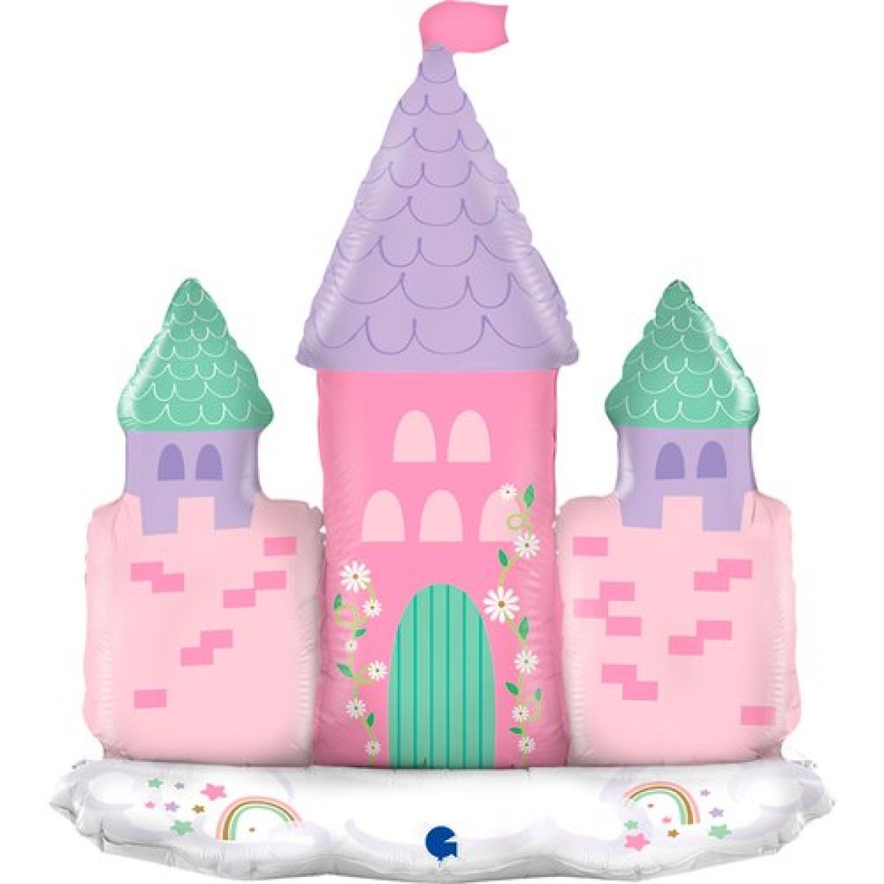 Grabo Standups Foil Shape Magical Castle, 76cm foil castle, fairytale party decoration, princess party decor, castle-shaped balloon, magical theme party supplies, reusable party prop, air or helium foil balloon, party backdrop decoration, Grabo castle balloon, kids party supplies.
