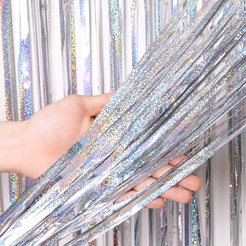 holographic silver curtain, party curtain, photo booth backdrop, party décor, shiny backdrop, event decoration