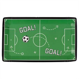 football party plates, soccer paper plates, football pitch plates, kids football birthday plates, disposable soccer plates, 17.7cm x 29.6cm plates, football-themed tableware, sports party plates