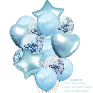 Set of 15 Balloons Bouquets in Blue