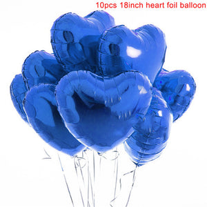 18 inches Blue Hearts Balloons - Set of 10-Balloons-Decoren