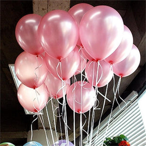 Metallic Pearl Pink Latex Balloons - Set of 10-Decoren