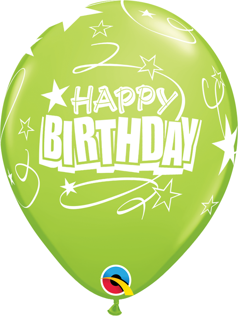 Latex Birthday Balloons - Stars and Loops Print
