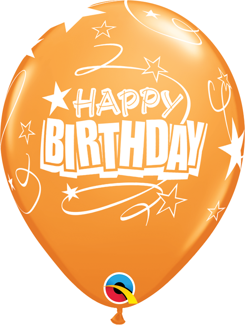 Latex Birthday Balloons - Stars and Loops Print