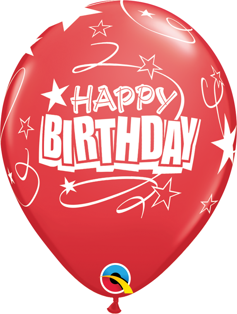 Latex Birthday Balloons - Stars and Loops Print