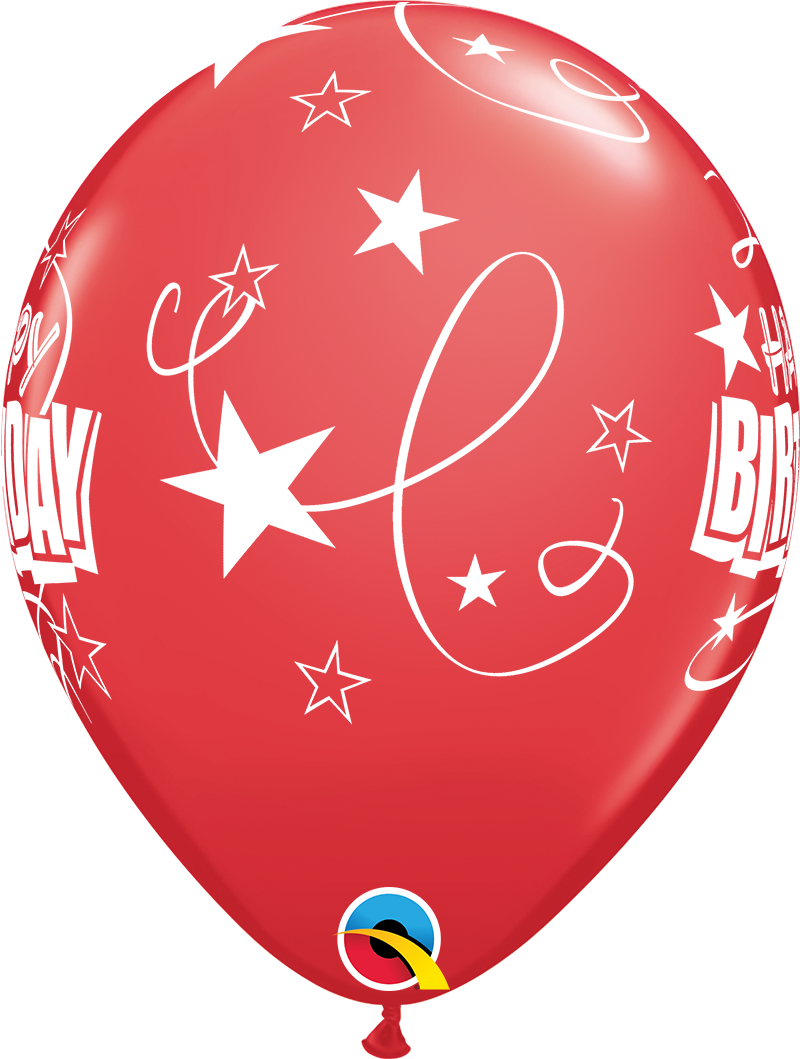 Latex Birthday Balloons - Stars and Loops Print