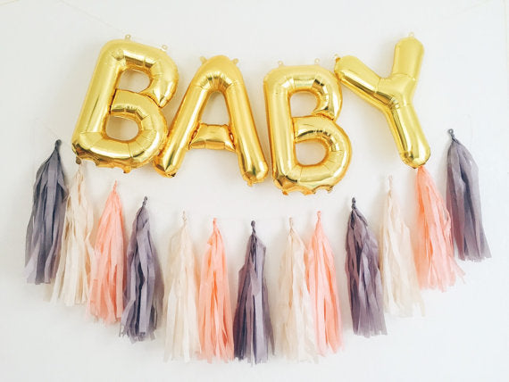 Gold BABY Foil Balloons