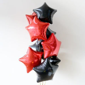 Black and Red Stars - Set of 10-Balloons-Decoren