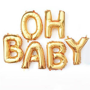 Gold OH BABY Foil Balloons-OH BABY Balloons-Decoren