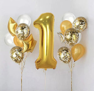 32 inches Number Foil Balloons - Gold-Decoren