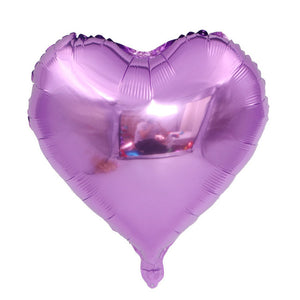 18 inches Light Purple and Pink Heart Foil Balloons - Set of 10-Balloons-Decoren