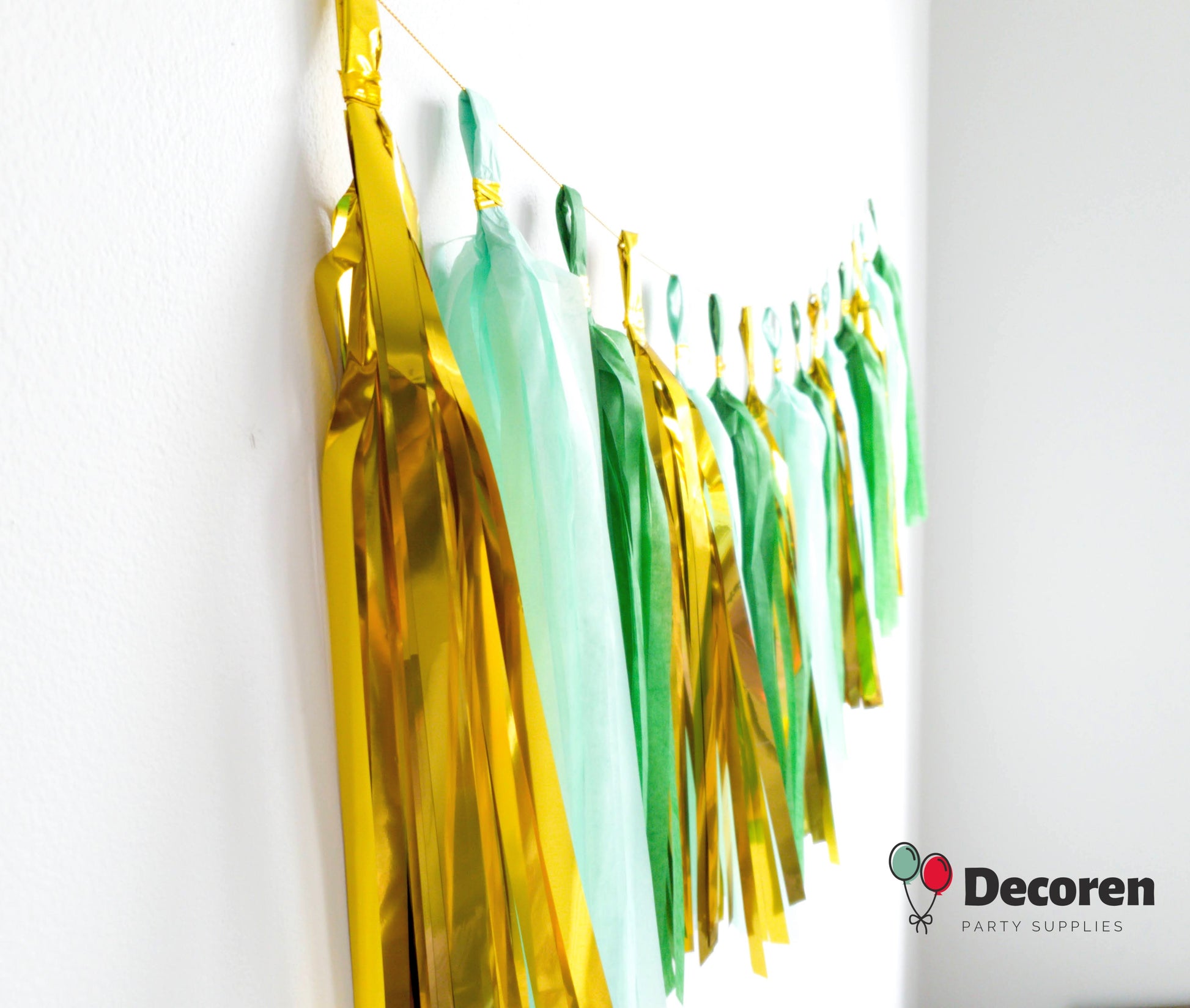 paper tassel garland, foil tassel garland, party tassel decorations, DIY tassel garland, birthday party tassels, wedding tassel decor, baby shower tassels, gender reveal tassel garland, anniversary party decorations, festive tassel banner, hanging party tassels, premium tassel garland, colorful tassel decorations, indoor party decor, outdoor party garland, gold tassel garland, elegant party decorations, tassel banner for events, high-quality party tassels, Brisbane party decorations, Gold Coast party suppli