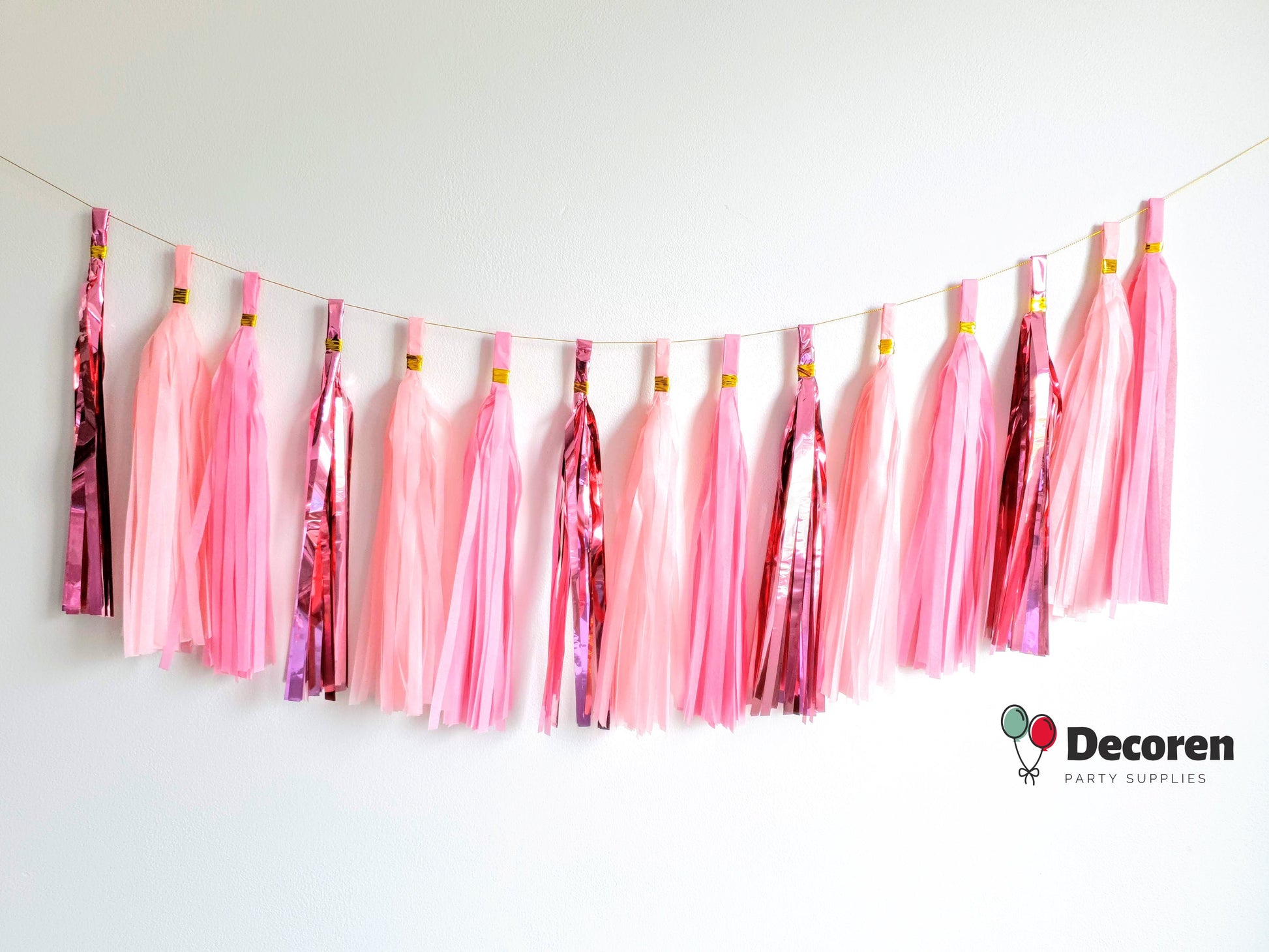 paper tassel garland, foil tassel garland, party tassel decorations, DIY tassel garland, birthday party tassels, wedding tassel decor, baby shower tassels, gender reveal tassel garland, anniversary party decorations, festive tassel banner, hanging party tassels, premium tassel garland, colorful tassel decorations, indoor party decor, outdoor party garland, gold tassel garland, elegant party decorations, tassel banner for events, high-quality party tassels, Brisbane party decorations, Gold Coast party suppli