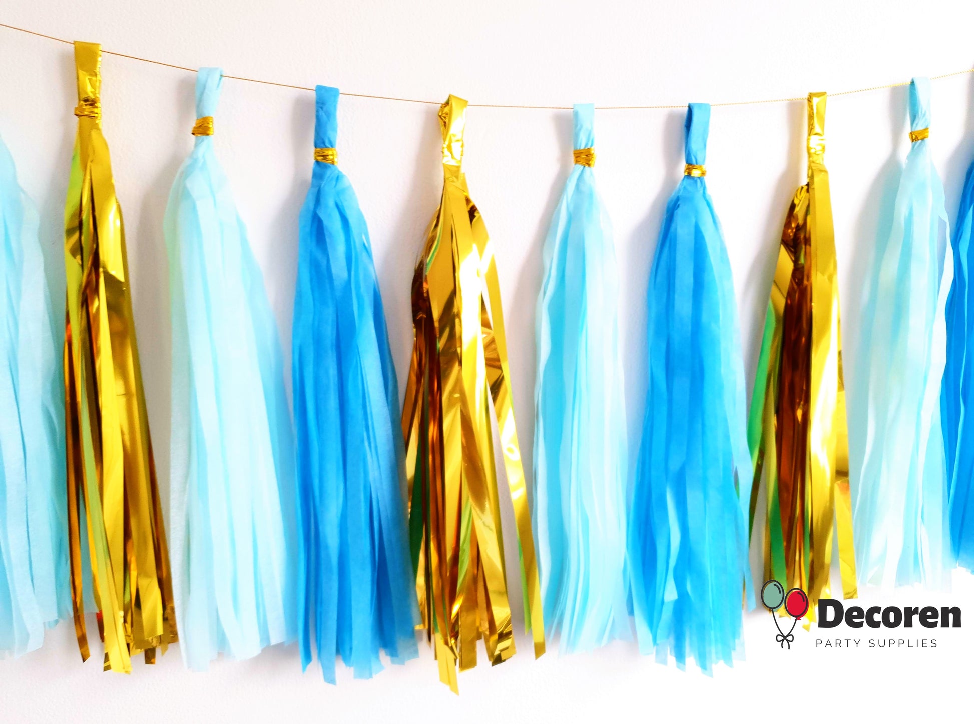 paper tassel garland, foil tassel garland, party tassel decorations, DIY tassel garland, birthday party tassels, wedding tassel decor, baby shower tassels, gender reveal tassel garland, anniversary party decorations, festive tassel banner, hanging party tassels, premium tassel garland, colorful tassel decorations, indoor party decor, outdoor party garland, gold tassel garland, elegant party decorations, tassel banner for events, high-quality party tassels, Brisbane party decorations, Gold Coast party suppli