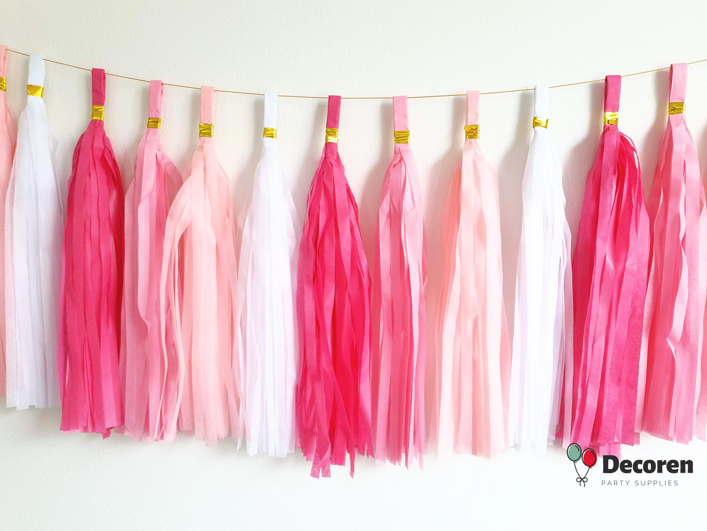 paper tassel garland, foil tassel garland, party tassel decorations, DIY tassel garland, birthday party tassels, wedding tassel decor, baby shower tassels, gender reveal tassel garland, anniversary party decorations, festive tassel banner, hanging party tassels, premium tassel garland, colorful tassel decorations, indoor party decor, outdoor party garland, gold tassel garland, elegant party decorations, tassel banner for events, high-quality party tassels, Brisbane party decorations, Gold Coast party suppli