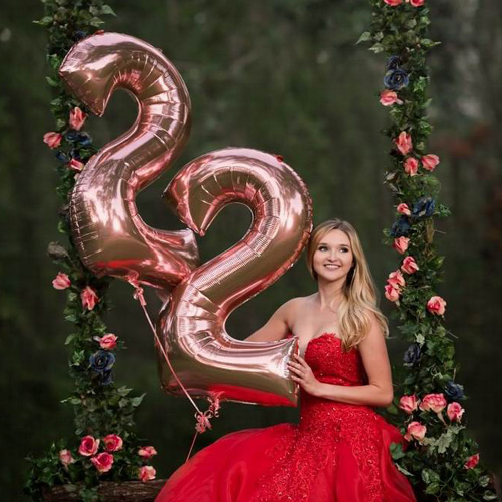 40 inches Number Foil Balloons - Rose Gold-Balloons-Decoren
