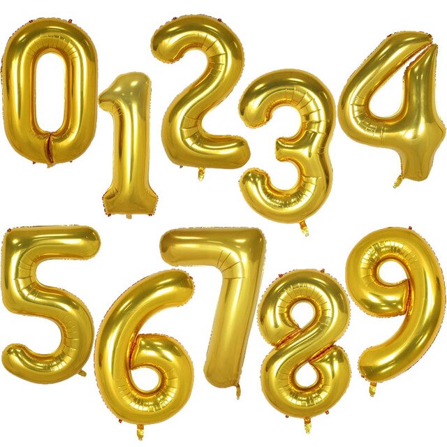 40 inches Number Foil Balloons - Gold