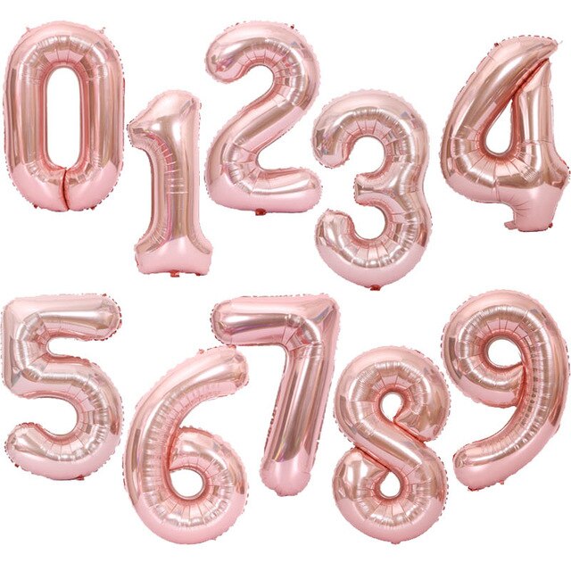 32 inches Number Foil Balloons - Rose Gold