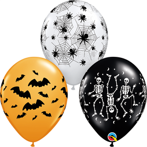 Halloween Spooky Latex Balloons Assortment - Set of 10