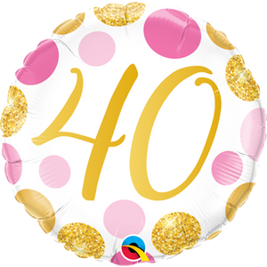 45 cm Round Pink and Gold Milestone Birthday Balloons