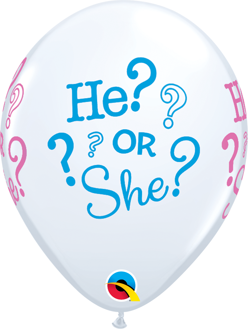He or She Printed Latex Balloons - 11 inches