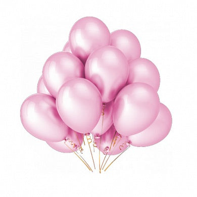 Metallic Pearl Pink Latex Balloons - Set of 10