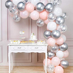 Metallic Silver Latex Balloons - Set of 10-Metallic Balloons-Decoren