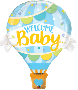 Welcome Baby Jumbo Blue Foil Balloon