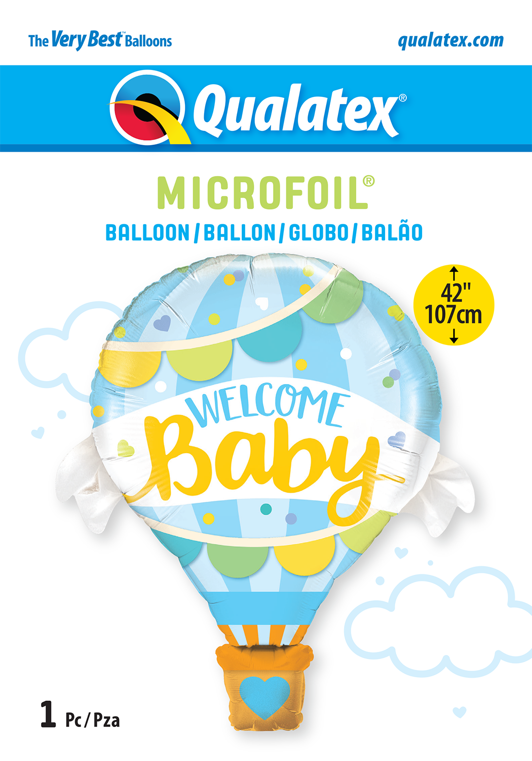 Welcome Baby Jumbo Blue Foil Balloon
