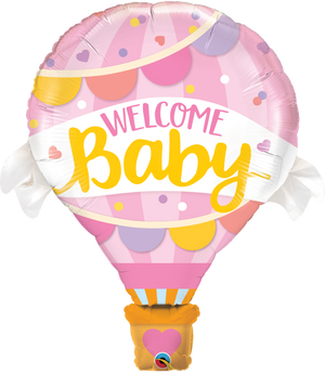 Welcome Baby Jumbo Pink Foil Balloon
