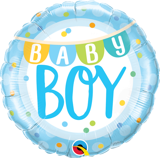 Baby Boy Blue Round Foil Balloon