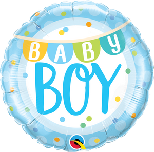 Baby Boy Blue Round Foil Balloon