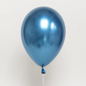 12 inches Blue Metallic Plain and Confetti Balloons - set of 10-Balloons-Decoren