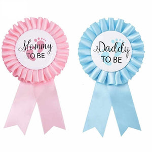 Mommy To Be and Daddy To Be Badges-Sash-Decoren