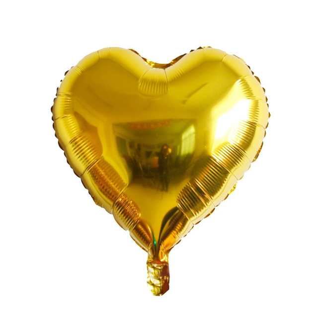 18 inches Gold Heart Foil Balloons 10 balloons Decoren Party Store