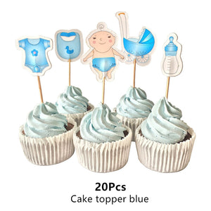 Blue Boy Baby Shower Cup cake topper - Set of 20