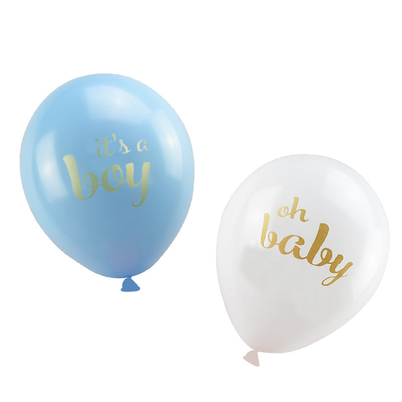 blue baby shower balloons, it's a boy balloons, oh baby balloons, blue and white balloon bouquet, baby boy party decorations, baby shower balloon set, helium balloons for baby shower, blue foil star balloons, blue foil heart balloons, printed latex balloons, baby shower decor, blue and white party balloons, newborn celebration balloons, baby shower balloon arrangement, blue confetti balloons