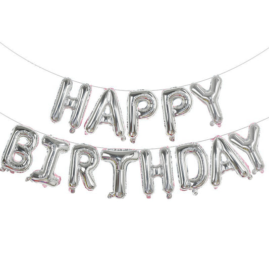 Silver HAPPY BIRTHDAY Foil Balloons-Foil Balloons-Decoren