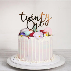 Gold Twenty One Cake Topper
