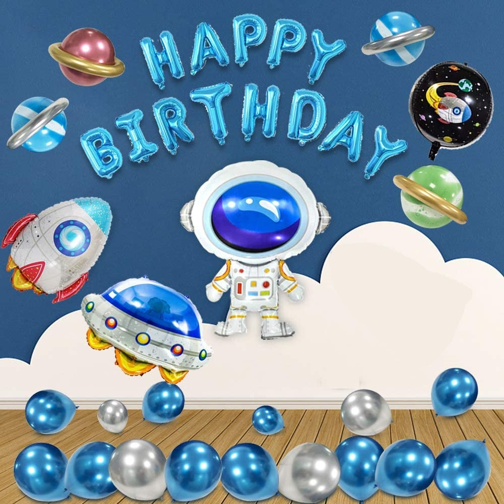 astronaut balloon set, space-themed party decorations, outer space birthday balloons, astronaut foil balloon, rocket foil balloon, spaceship balloon, space party supplies, kids space birthday decor, galaxy party balloons, helium astronaut balloons, reusable foil balloons, astronaut party decorations Australia, space birthday balloons Brisbane, party supplies QLD, DIY space party decor, metallic blue balloons, planet printed balloons, Happy Birthday space balloons, helium-compatible balloons, astronaut and r