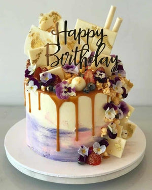 Acrylic Gold Happy Birthday Cake topper-Cake topper-Decoren