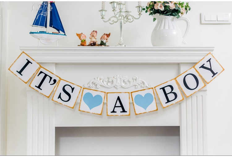 IT'S A BOY Hard Card Stock Banner-Banner-Decoren